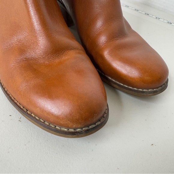 Cole Haan Cognac Leather Ankle Boots Block Heel, Chelsea Style Size 8 - Picture 10 of 13